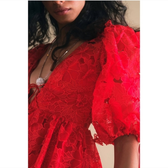 Free People x For Love & Lemons Serena Floral Embroidered Mini Dress S - Picture 3 of 12